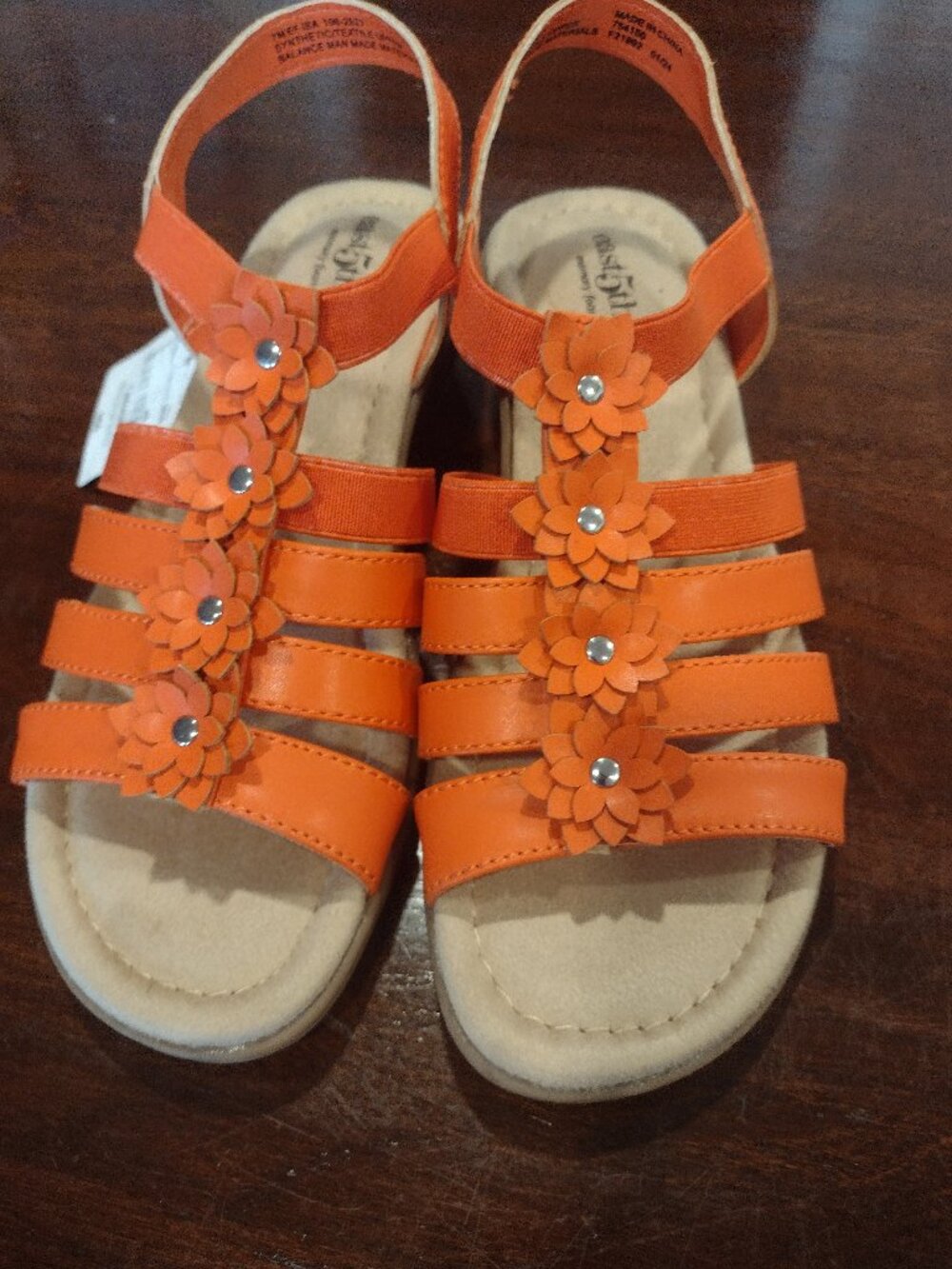 Women's orange sandals, size 7 M